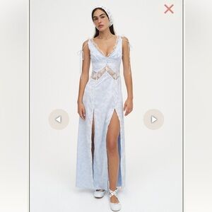 For Love & Lemons Hattie Satin Slip Dress